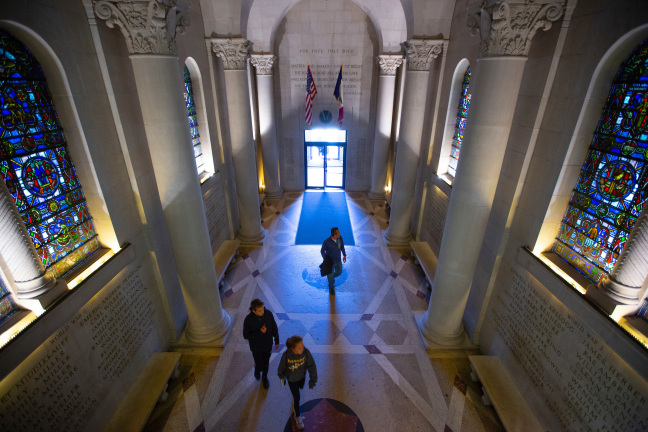 Students walking through Gold Star Hall in Memorial Union